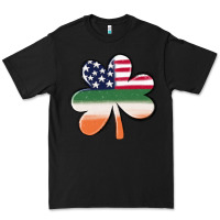 Black st patricks day shamrock american flag Premium Tee - MaliasSmallBusiness