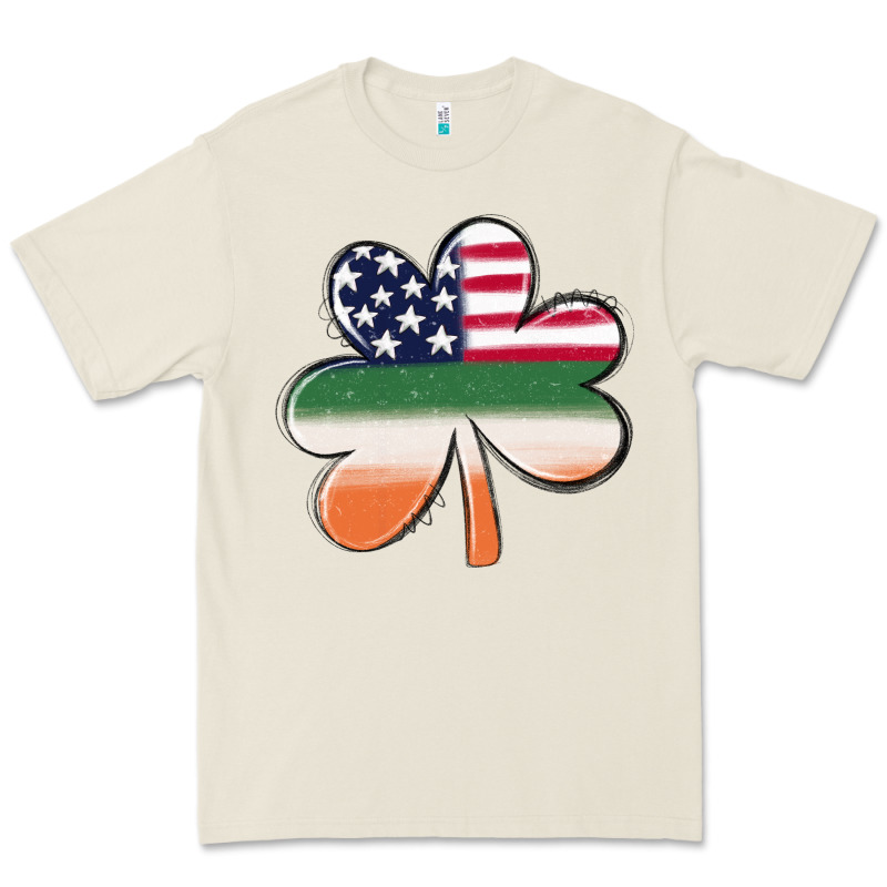 St Patricks Day Shamrock American Flag Premium Tee by MaliasSmallBusiness | Teevron