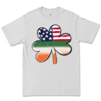 Dove Grey st patricks day shamrock american flag Premium Tee - MaliasSmallBusiness