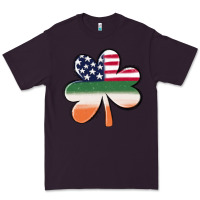 Plum st patricks day shamrock american flag Premium Tee - MaliasSmallBusiness