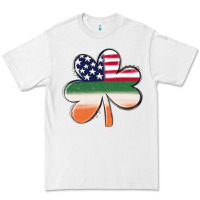 White st patricks day shamrock american flag Premium Tee - MaliasSmallBusiness