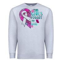 Heather Grey This Girls Fought and Won Cancer Premium Sweatshirt - BundleAndBundleShop