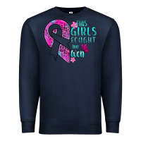 Navy This Girls Fought and Won Cancer Premium Sweatshirt - BundleAndBundleShop