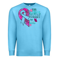 Ocean Blue This Girls Fought and Won Cancer Premium Sweatshirt - BundleAndBundleShop