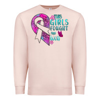 Pale Pink This Girls Fought and Won Cancer Premium Sweatshirt - BundleAndBundleShop