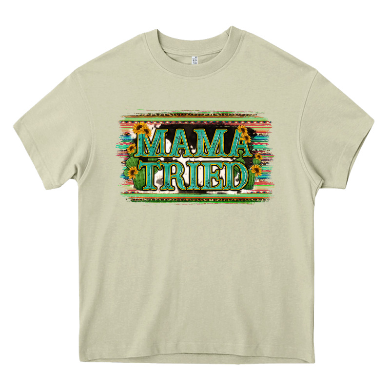 Cowhide Serappe Sunflower Mama Tried Heavy Core Tee by Jasminsmagicworld | Teevron