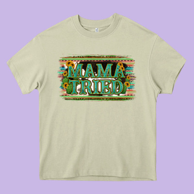 Cowhide Serappe Sunflower Mama Tried Heavy Core Tee Designed By Jasminsmagicworld