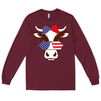 Cow 4th Of July Independence Day Long Sleeve Tee | Teevron