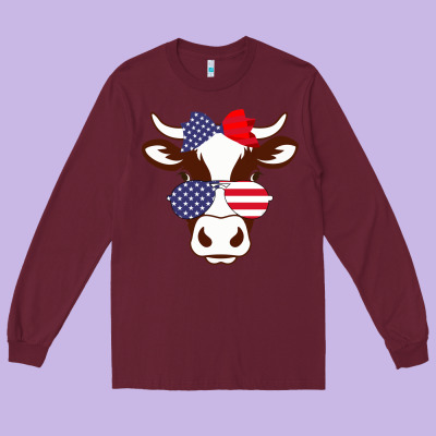 Cow 4th Of July Independence Day Long Sleeve Tee Designed By Bettercallsaul