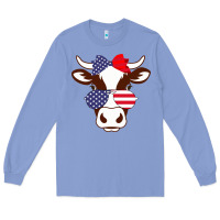 Colony Blue Cow 4Th Of July Independence Day Long Sleeve Tee - Bettercallsaul