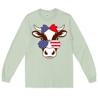 Matcha Cow 4Th Of July Independence Day Long Sleeve Tee - Bettercallsaul