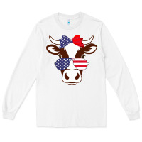 White Cow 4Th Of July Independence Day Long Sleeve Tee - Bettercallsaul