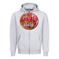 Heather Grey lover babe olivia Zipper Hoodie - OliviaCreatesArt