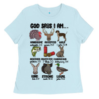 Baby Blue god says i am hunting Ladies Tee - MaliasSmallBusiness