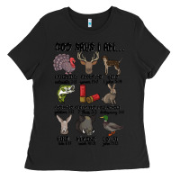 Black god says i am hunting Ladies Tee - MaliasSmallBusiness