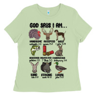 Matcha god says i am hunting Ladies Tee - MaliasSmallBusiness
