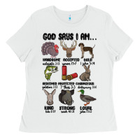 White god says i am hunting Ladies Tee - MaliasSmallBusiness