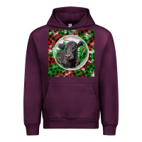 Mauve Wine christmas black angus cow Urban Hoodie - LillyAllenDesigns