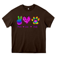 Chocolate Brown Peace Love Pride Heavy Core Tee - Jasminsmagicworld