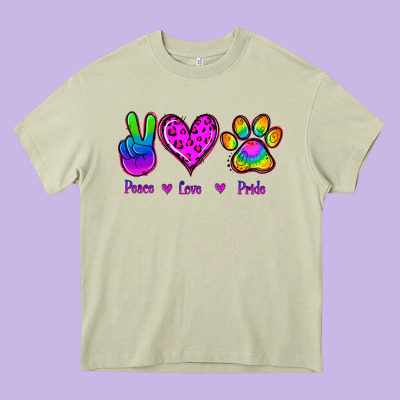 Peace Love Pride Heavy Core Tee Designed By Jasminsmagicworld
