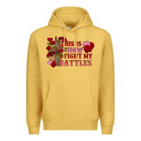 Antique Gold This is how i fight my battles Valentine's Day Premium Hoodie - FaDigitalArtStudio