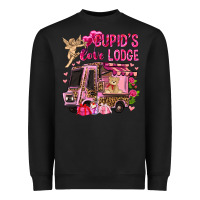 Black Cupid's love lodge with truck Valentine's Day Heavyweight Sweatshirt - HowdyJamesFarm