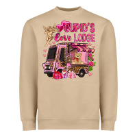 Mushroom Cupid's love lodge with truck Valentine's Day Heavyweight Sweatshirt - HowdyJamesFarm