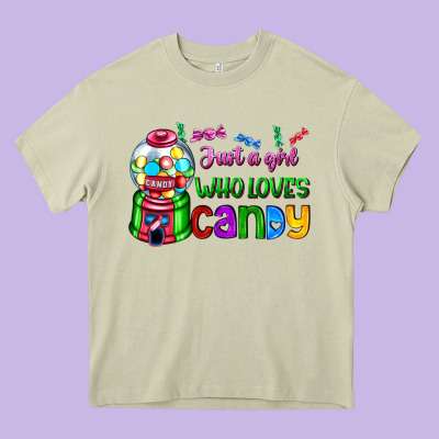 Just A Girl Who Loves Candy Heavy Core Tee Designed By Adodesignshop