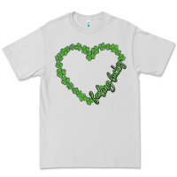 Dove Grey shamrock heart felling lucky Premium Tee - MaliasSmallBusiness