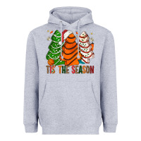 Heather Grey Tis' The Season Basketball Christmas Cakes Heavyweight Hoodie - BundleAndBundleShop