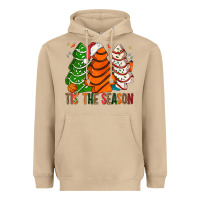 Mushroom Tis' The Season Basketball Christmas Cakes Heavyweight Hoodie - BundleAndBundleShop