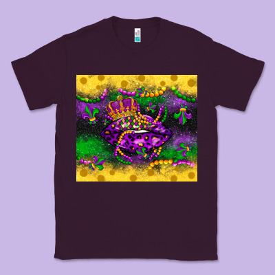 Mardi Gras Lips Classic Tee Designed By Lillyallendesigns