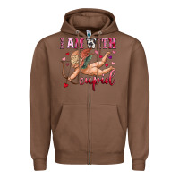 Chestnut i am with cupid Zipper Hoodie - OliviaCreatesArt