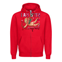 Red i am with cupid Zipper Hoodie - OliviaCreatesArt