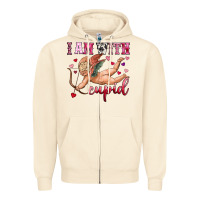Sandshell i am with cupid Zipper Hoodie - OliviaCreatesArt