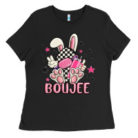 Boujee Checkered Easter Bunny Egg Trending Ladies Tee | Teevron