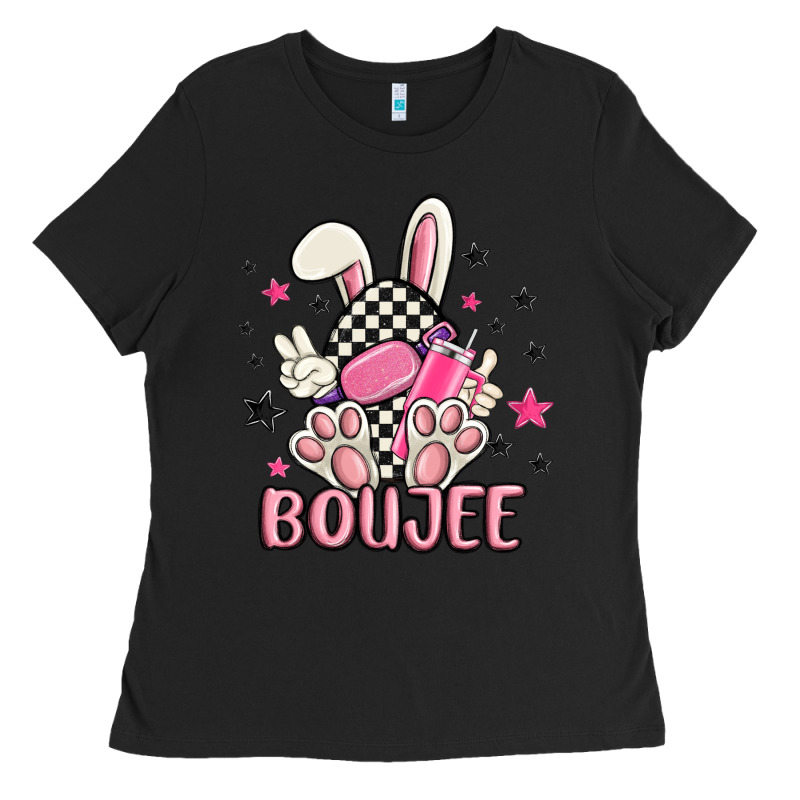 Boujee Checkered Easter Bunny Egg Trending Ladies Tee by MaliasSmallBusiness | Teevron