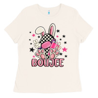 Bone boujee checkered easter bunny egg trending Ladies Tee - MaliasSmallBusiness