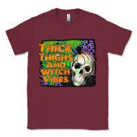 Burgundy thick thighs and witch vibes Classic Tee - JahusDesignShop