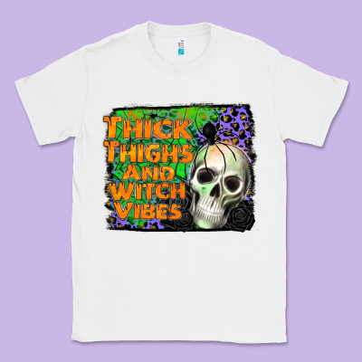 Thick Thighs And Witch Vibes Classic Tee Designed By Jahusdesignshop