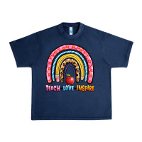 Navy teach love inspire rainbow Urban Heavy Tee - Artiststas