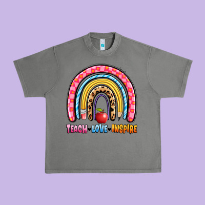Teach Love Inspire Rainbow Urban Heavy Tee Designed By Artiststas