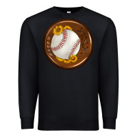 Black baseball with sunflower round earrings Premium Sweatshirt - BundleAndBundleShop