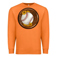 Carrot baseball with sunflower round earrings Premium Sweatshirt - BundleAndBundleShop