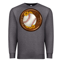 Charcoal Heather baseball with sunflower round earrings Premium Sweatshirt - BundleAndBundleShop