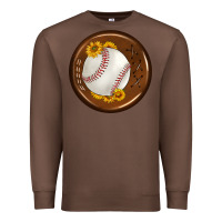 Chestnut baseball with sunflower round earrings Premium Sweatshirt - BundleAndBundleShop