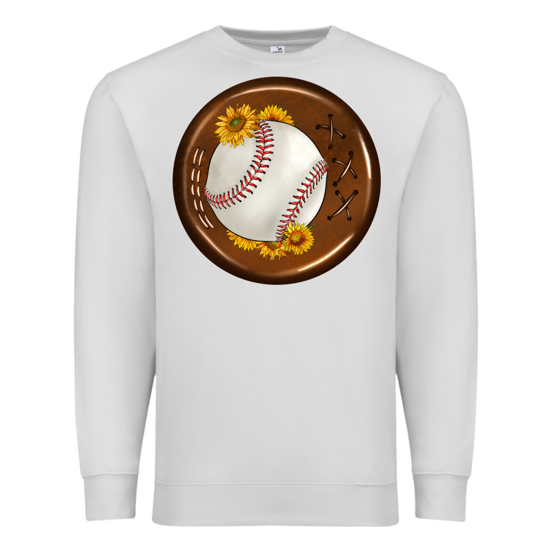 Baseball With Sunflower Round Earrings Premium Sweatshirt by BundleAndBundleShop | Teevron