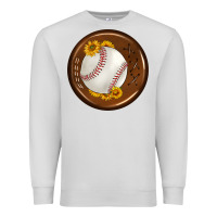 Dove Grey baseball with sunflower round earrings Premium Sweatshirt - BundleAndBundleShop