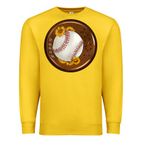 Lemon baseball with sunflower round earrings Premium Sweatshirt - BundleAndBundleShop