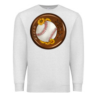 Oatmeal Heather baseball with sunflower round earrings Premium Sweatshirt - BundleAndBundleShop